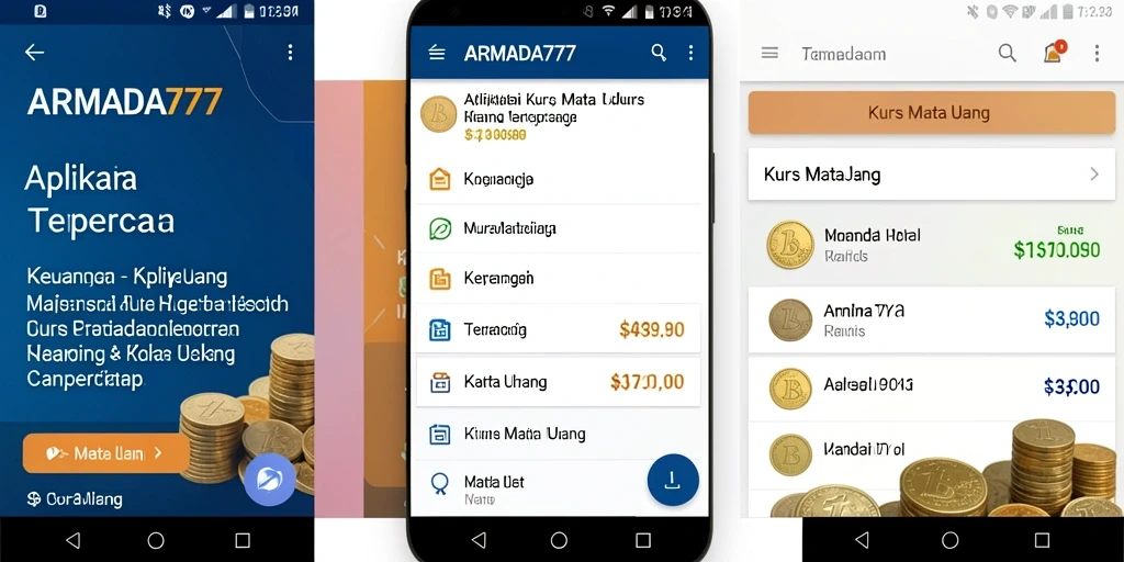 Tampilan antarmuka ARMADA777 dengan fitur Kurs Mata Uang.