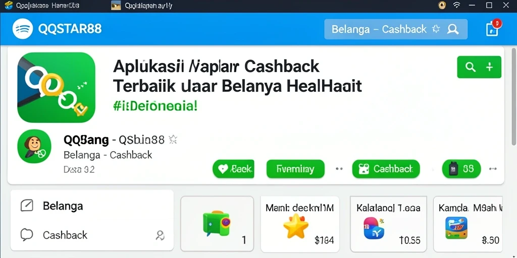 Tampilan antarmuka QQSTAR88 yang sederhana dan menarik untuk fungsi Cashback.