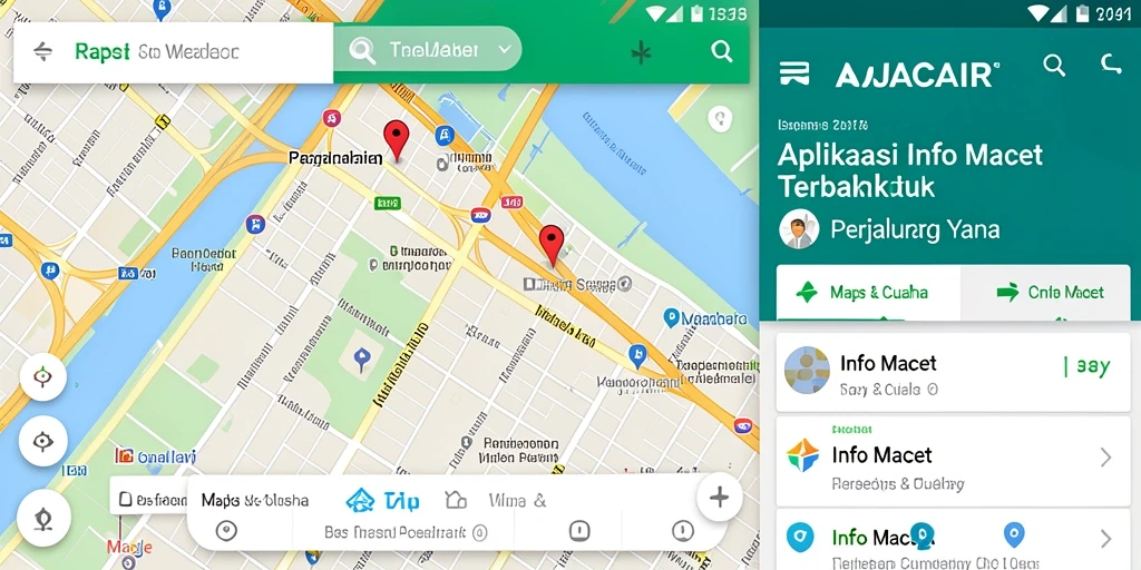 Antarmuka menarik dengan informasi lalu lintas terkini.