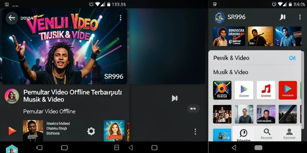 Antarmuka pengguna SR996 yang sederhana dan fungsional untuk Pemutar Video Offline.